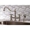 Kingston Brass KS3278AXBS Restoration 8" Bridge Kitchen Faucet W/Sprayer, Brushed Nkl KS3278AXBS - alternate 2